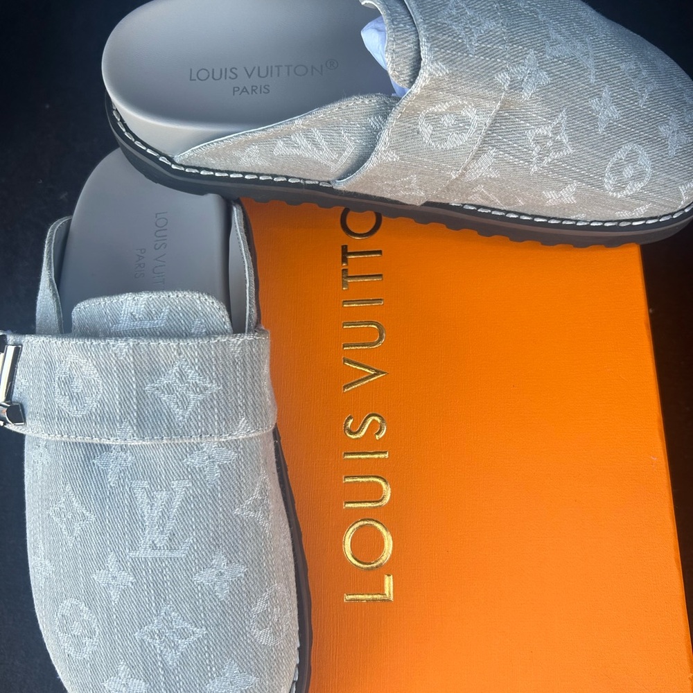 Louis Vuitton Light Gray Monogram Loafers